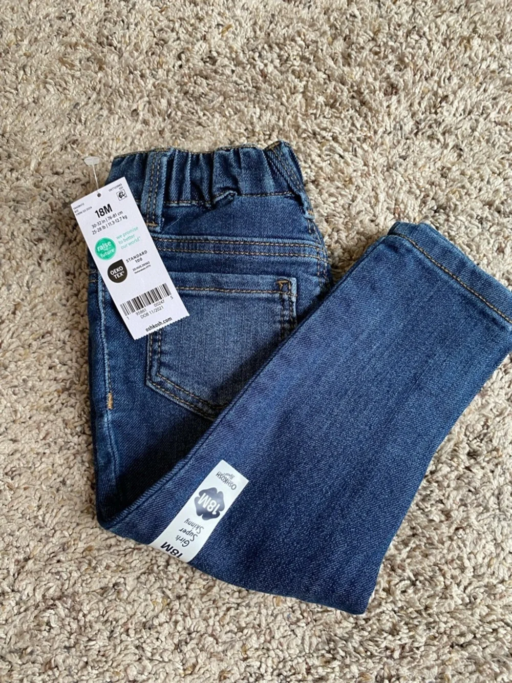 Oshkosh girls 18 months super skinny jeans pants new with tags